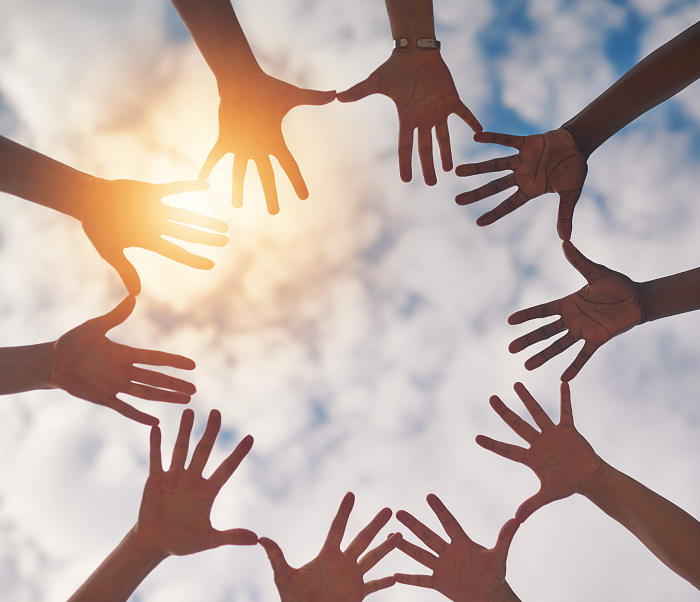 hands in circle reflecting 'connection'